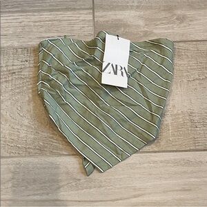 Zara green striped scarp top